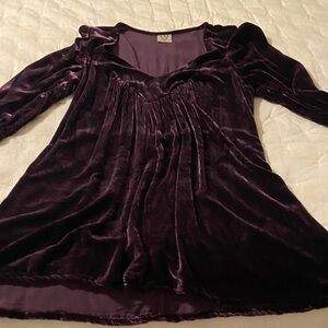 Luxurious Velvet Women's tunic in Deep Purple
